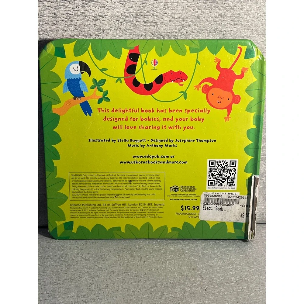 Usborne Baby's Very First Noisy Book Jungle Board Book Sound Panel 9780794539863